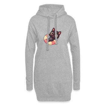 Katzen-Boje Kawaii Marine - Hoodie-Kleid - Grau meliert - Vorne