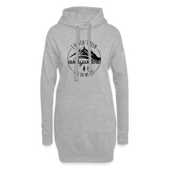 Ich war noch nicht überall, aber es steht auf meiner Liste - Hoodie-Kleid - Grau meliert - Vorne