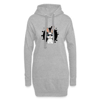 Chic Bunny Cartoon-Sonnenbrille - Hoodie-Kleid - Grau meliert - Vorne