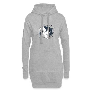 Écureuil blanc chic avec lunettes noires - Sweat-shirt à capuche long Femme - gris chiné - Devant