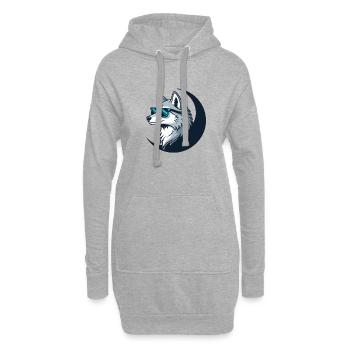 Wolf-Verspielte Sonnenbrille - Hoodie-Kleid - Grau meliert - Vorne
