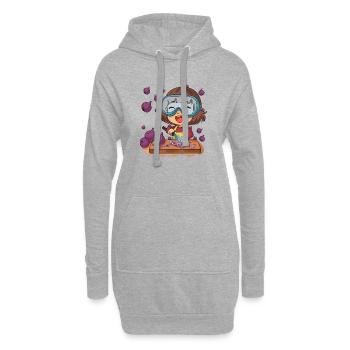 Comic Mädchen schneidet Zwiebeln - Hoodie-Kleid - Grau meliert - Vorne