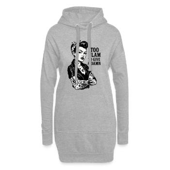 Rockabella Pin-Up: Outlaw Tattoo Girl & Lederjacke - Hoodie-Kleid - Grau meliert - Vorne