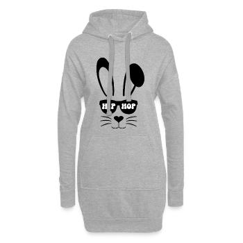 Hip Hop Bunny - Sweat-shirt à capuche long Femme - gris chiné - Devant