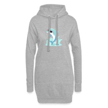 Delfin-Sommer-Pinkbrille - Hoodie-Kleid - Grau meliert - Vorne