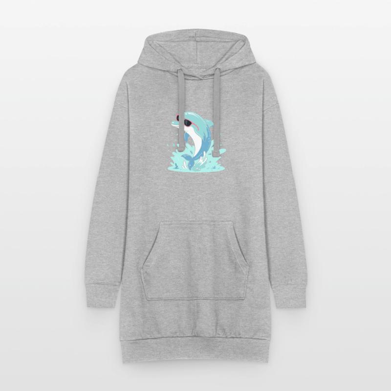 Delfin-Sommer-Pinkbrille Hoodie-Kleid