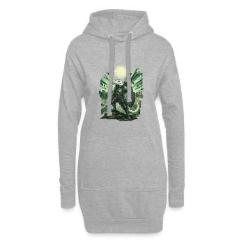 Lézard chevalier médiéval au soleil - Sweat-shirt à capuche long Femme - gris chiné - Devant