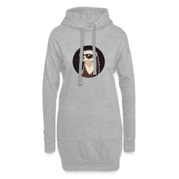 Furet Cool - Badge & Lunettes de Soleil - Sweat-shirt à capuche long Femme - gris chiné - Devant