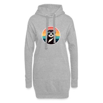 Loutre rétro lunettes arcenciel - Sweat-shirt à capuche long Femme - gris chiné - Devant