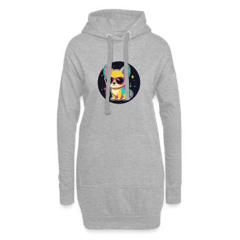Dog Cosmos Neonbrille - Hoodie-Kleid - Grau meliert - Vorne