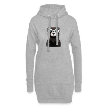 Furet Cool avec Lunettes de Soleil - Sweat-shirt à capuche long Femme - gris chiné - Devant