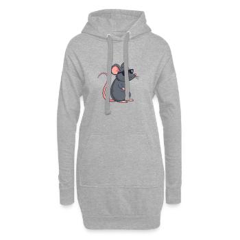Ratten-Stilvolle Dunkle Brille - Hoodie-Kleid - Grau meliert - Vorne