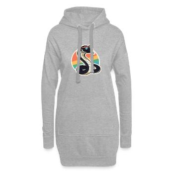 Cobra arc ciel rétro - Sweat-shirt à capuche long Femme - gris chiné - Devant