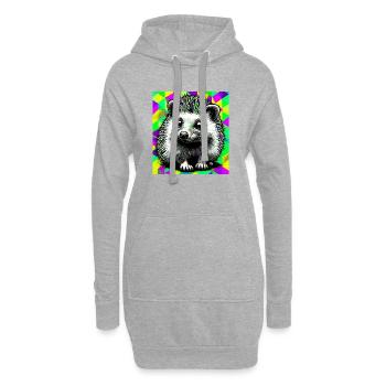hérisson - Sweat-shirt à capuche long Femme - gris chiné - Devant