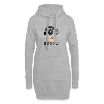 Be Good Fist Logo Ambiance rétro - Sweat-shirt à capuche long Femme - gris chiné - Devant