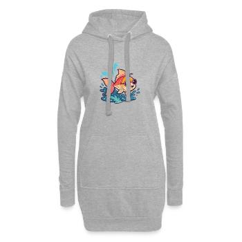 Poisson Splash Lunettes de Soleil - Sweat-shirt à capuche long Femme - gris chiné - Devant