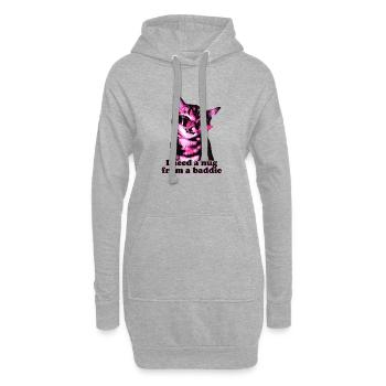 J’ai besoin d’un câlin d’un méchant Chat drôle et cool - Sweat-shirt à capuche long Femme - gris chiné - Devant