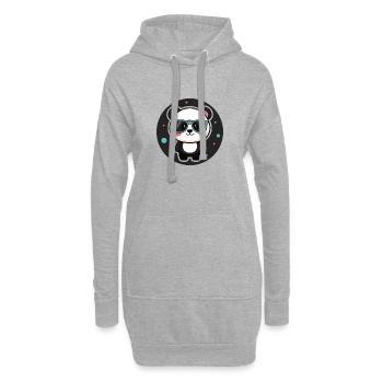 Kawaii schicke Panda-Pastell-Retro-Brille - Hoodie-Kleid - Grau meliert - Vorne