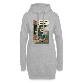 Break Free Street Heist – Cartoon Runner - Hoodie-Kleid - Grau meliert - Vorne