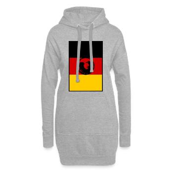 Flaggenkunst: Adler über Deutschland - Hoodie-Kleid - Grau meliert - Vorne