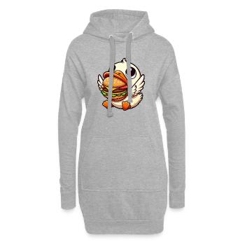 Amateur de nourriture hamburger au canard drôle - Sweat-shirt à capuche long Femme - gris chiné - Devant