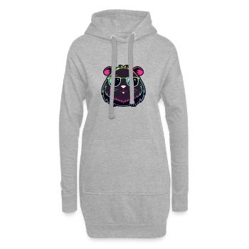 Hamster-Neon-Sonnenbrille - Hoodie-Kleid - Grau meliert - Vorne