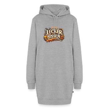 Lecker Bissen Streetfood Flair - Hoodie-Kleid - Grau meliert - Vorne