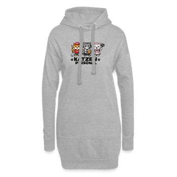 Katzen Personal Trio Büro Maskottchen - Hoodie-Kleid - Grau meliert - Vorne