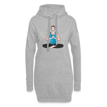 Yoga Mann Meditation Fitness Wellness Design  - Hoodie-Kleid - Grau meliert - Vorne