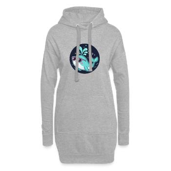 Wal Blaue Rosa Brille - Hoodie-Kleid - Grau meliert - Vorne