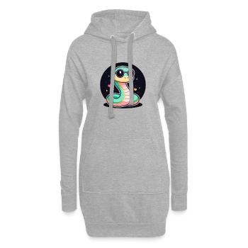 Pastell-Schlangen-Gläser - Hoodie-Kleid - Grau meliert - Vorne