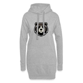 Ourse urbain lunettes noires - Sweat-shirt à capuche long Femme - gris chiné - Devant