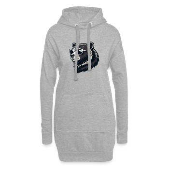 Bär mit grafischen Sonnenbrillen - Hoodie-Kleid - Grau meliert - Vorne