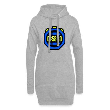 Stoppuhr Bestzeit Halbmarathon - Hoodie-Kleid - Grau meliert - Vorne