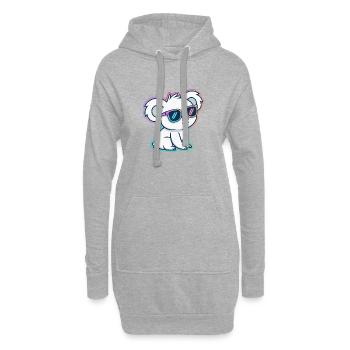 Koala-Neonbrillen - Hoodie-Kleid - Grau meliert - Vorne