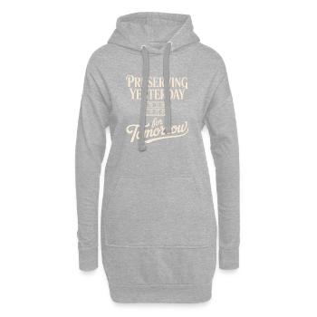 Préserver hier pour demain - Sweat-shirt à capuche long Femme - gris chiné - Devant