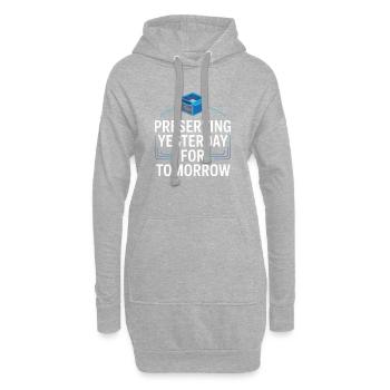 Préserver hier pour demain - Sweat-shirt à capuche long Femme - gris chiné - Devant