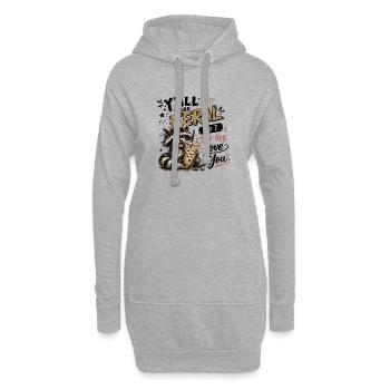 Ihr wart wild, aber ich liebe dich insgeheim, Waschbär-Ic. - Hoodie-Kleid - Grau meliert - Vorne