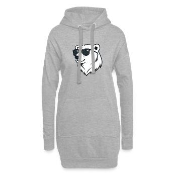 Eisbär Dunkle Brille - Hoodie-Kleid - Grau meliert - Vorne