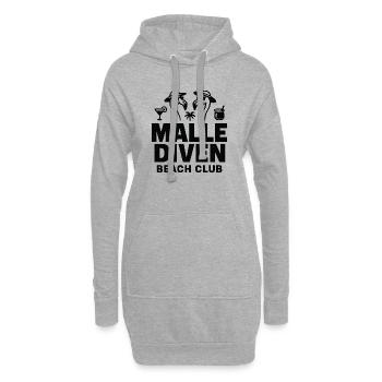 Malle Diven Beach Club Flamingo Mallorca Party - Hoodie-Kleid - Grau meliert - Vorne