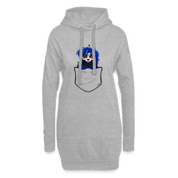 Pocket Chibi - Alóe (von Bunneko_Arts) - Hoodie-Kleid - Grau meliert - Vorne