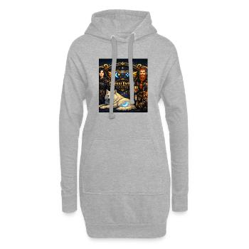 T-shirt de bannière de jeu - Sweat-shirt à capuche long Femme - gris chiné - Devant