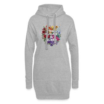 Mois de la fierté LGBT - L’avenir est queer - Sweat-shirt à capuche long Femme - gris chiné - Devant