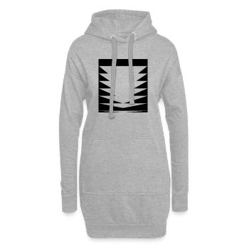 Dreiecks-Musterdesign - Hoodie-Kleid - Grau meliert - Vorne