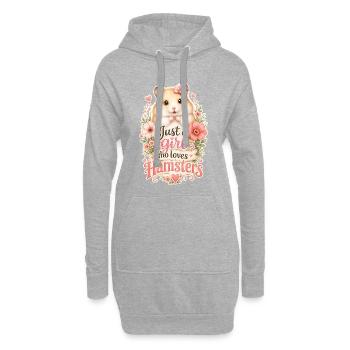 Just a girl who loves Hamsters - Hoodie-Kleid - Grau meliert - Vorne