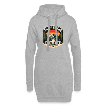 Ich gehe nicht spazieren, ich mache UltraRunning - Hoodie-Kleid - Grau meliert - Vorne