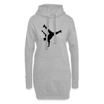 Geschenkidee für einen Hip-Hop-Tänzer mit B-Boying - Hoodie-Kleid - Grau meliert - Vorne