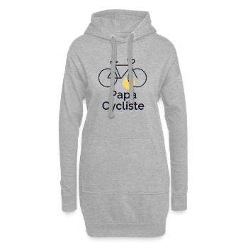 Fahrrad fahrender Vater - Hoodie-Kleid - Grau meliert - Vorne