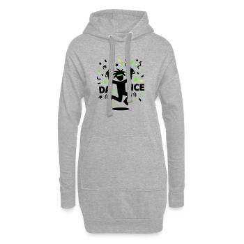 Fête techno rave des années 90 avec des bonhommes bâtons dansants - Sweat-shirt à capuche long Femme - gris chiné - Devant