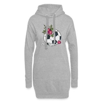 Fußball mit Rosen Österreich - Hoodie-Kleid - Grau meliert - Vorne